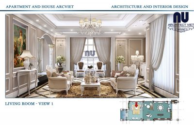 Thiết kế nội thất biệt thự vinhomes riverside phong cách tân cổ điển