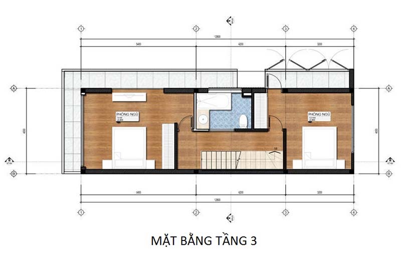 công năng mặt bằng tầng 3