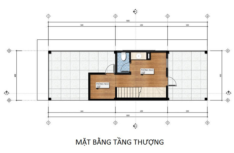bố trí công năng mặt bằng tầng thượng mặt bằng tầng 3