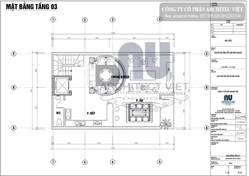 Bố trí mặt bằng tầng 3 của nhà phố 6 tầng 70m2 Bố trí mặt bằng công năng tầng 3 của nhà phố 6 tầng 70m2