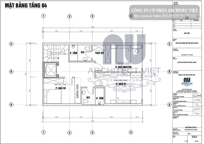 Cách bố trí công năng mặt bằng tầng 4 Bố trí công năng mặt bằng tầng 4