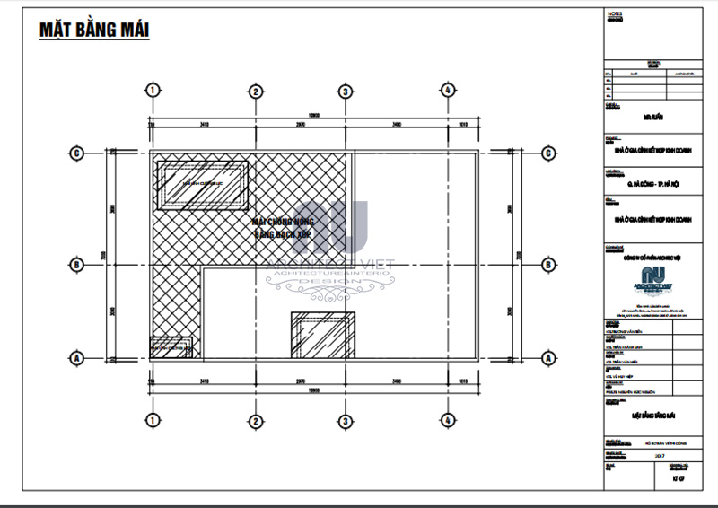 Bố trí mặt bằng công năng tầng tum