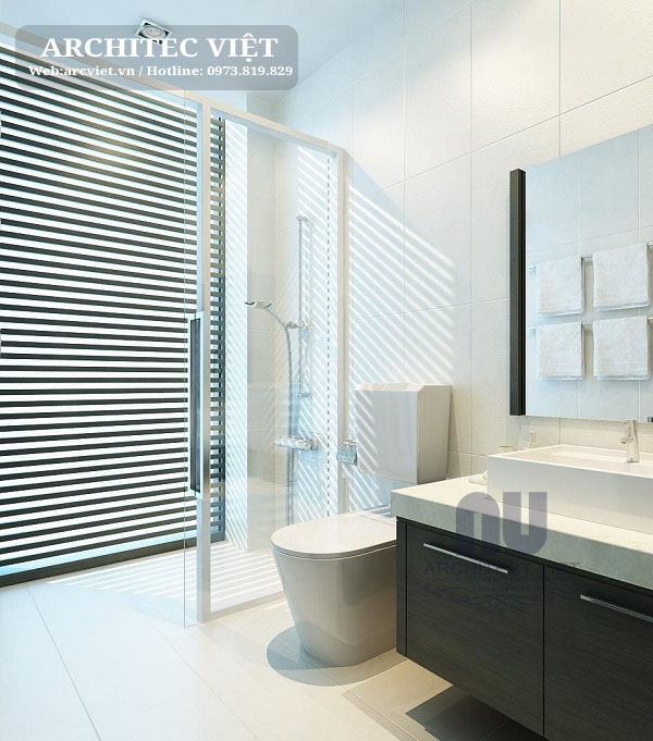 nhà vệ sinh hiện đại thiết kế biệt thự 2 tầng 120m2 hiện đại