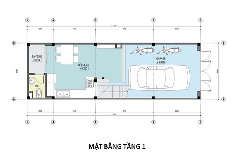 mặt bằng công năng tầng 1