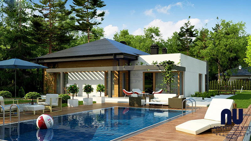 Thiết kế biệt thự vườn 1 tầng 3 phòng ngủ 250m2 Thiết kế biệt thự vườn 1 tầng 3 phòng ngủ 250m2