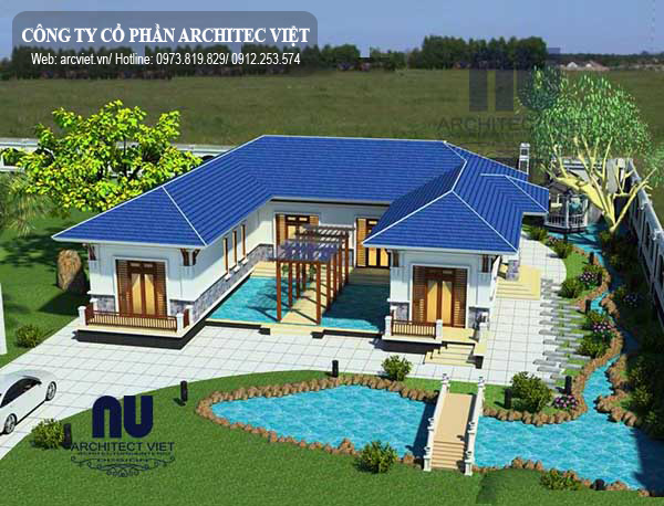 Mẫu biệt thự sân vườn mini 1 tầng 3 phòng ngủ đẹp được yêu thích Mẫu biệt thự sân vườn mini 1 tầng 3 phòng ngủ đẹp