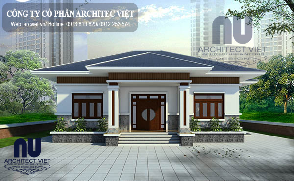 Ngoại thất biệt thự 1 tầng 3 phòng ngủ 140m2 Ngoại thất biệt thự 1 tầng 3 phòng ngủ 140m2