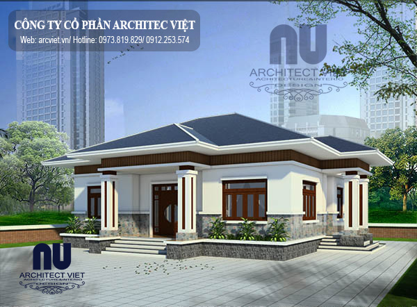 Ngoại thất biệt thự 1 tầng 3 phòng ngủ diện tích 140m2 Ngoại thất biệt thự 1 tầng 3 phòng ngủ diện tích 140m2