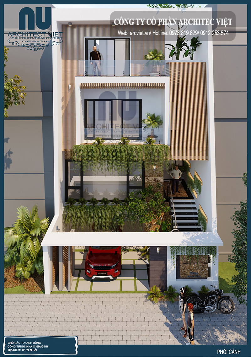 nhà 4 tầng với kiến trúc hiện đại thiết kế ngoại thất nhà phố 4 tầng hiện đại 8x20m