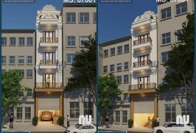 THIẾT KẾ NHÀ PHỐ 4 TẦNG MẶT TIỀN 4M 50M2